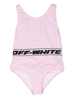 Off-White Kids logo-waistband swimsuit - Pink