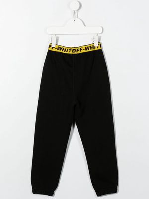 Off-White Kids logo waistband track pants - Black