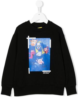 Off-White Kids Monsterlisa-print crew-neck sweatshirt - Black