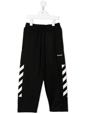 Off-White Kids Off Helvetica printed joggers - Black