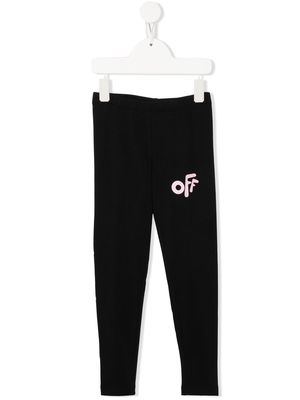 Off-White Kids Off -Rounded stretch leggings - Black
