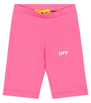 Off-White Kids Off Stamp ribbed biker shorts