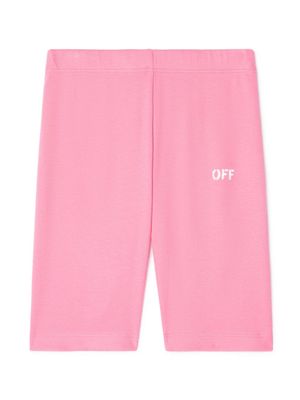 Off-White Kids Off Stamp ribbed shorts - Pink