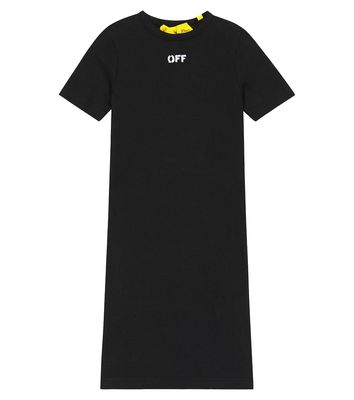 Off-White Kids Off Stamp ribbed T-shirt dress