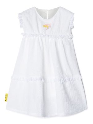 Off-White Kids Off Stamp ruffled cotton dress