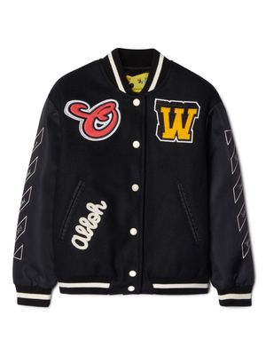 Off-White Kids Ow Patch-embroidered bomber jacket - Black