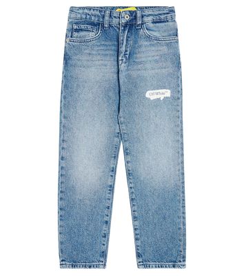 Off-White Kids Paint Graphic slim jeans