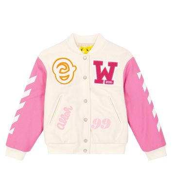 Off-White Kids Patch-appliqué varsity jacket