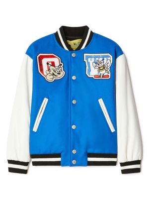 Off-White Kids patch-detail bomber jacket - Blue