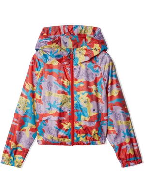 Off-White Kids Puzzleflage hooded windbreaker - Multicolour