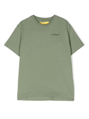 Off-White Kids rear logo print T-shirt - Green