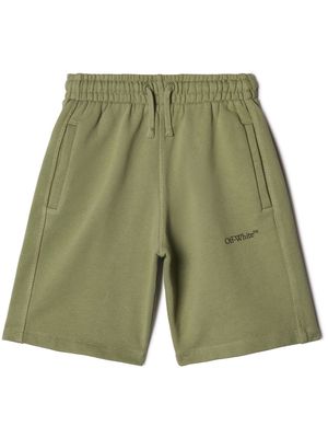 Off-White Kids Scribble-print track shorts - Green