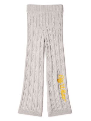 Off-White Kids Script cable-knit trousers - Grey