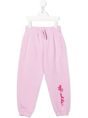 Off-White Kids Script logo-print track pants - Pink