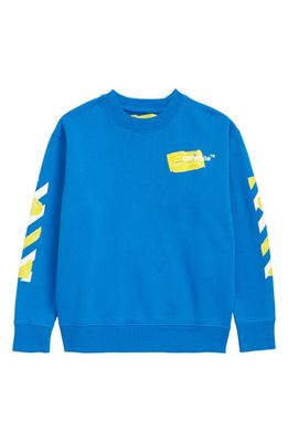 Off-White Kids' Shape Logo Sweatshirt in Blue Yellow