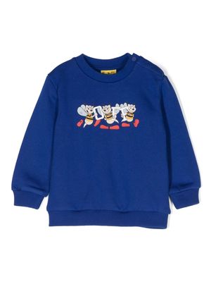 Off-White Kids slogan-print cotton sweatshirt - Blue