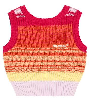 Off-White Kids Striped cotton sweater vest