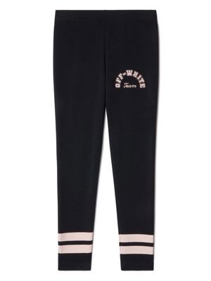 Off-White Kids Team 23 stripe-detail leggings - Black