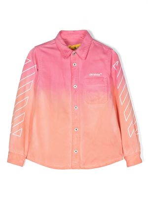 Off-White Kids tie-dye effect long sleeved shirt - Pink