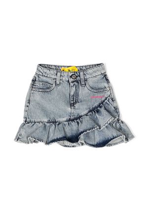 Off-White Kids To Be Off ruffled denim skirt - Blue