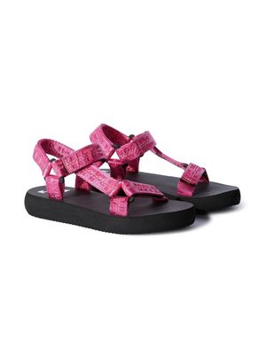 Off-White Kids touch strap sandals - Pink