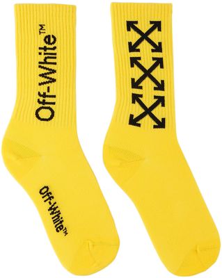 Off-White Kids Yellow Arrow Socks
