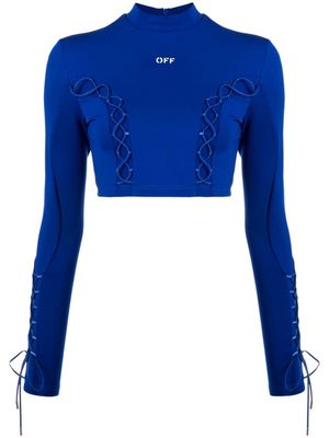 Off-White lace-up crop top - Blue