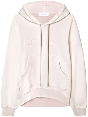 Off-White Laundry logo-embroidered cotton hoosie - Pink