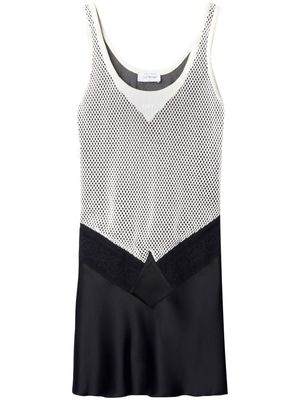 Off-White layered satin minidress - Black