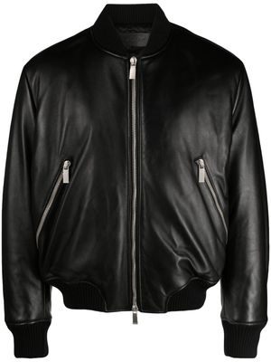 Off-White Lea leather bomber jacket - Black