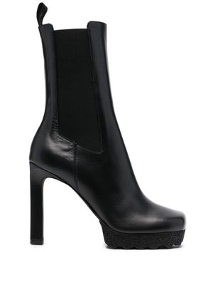 Off-White leather heeled boots - Black