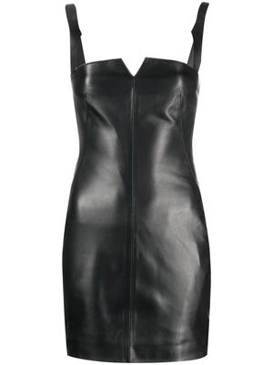 OFF-WHITE leather mini dress - Black