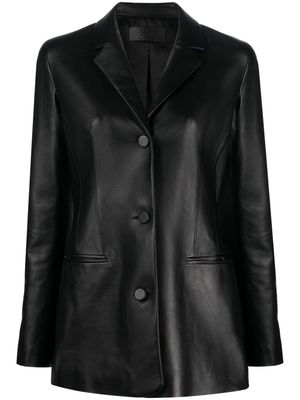 Off-White leather single-breasted blazer - Black