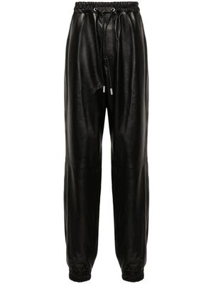Off-White leather track pants - 1001 BLACK WHITE