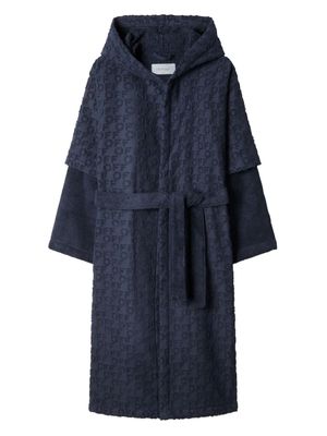 Off-White logo-embossed cotton bathrobe - Blue