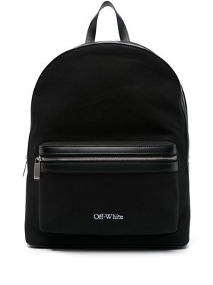 Off-White logo-embroidered backpack - Black