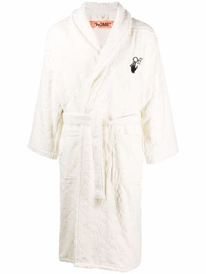 Off-White logo-embroidered bathrobe