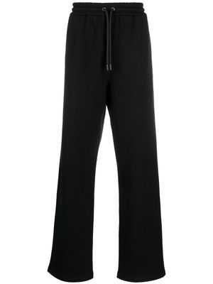 Off-White logo-embroidered cotton track pants - Black