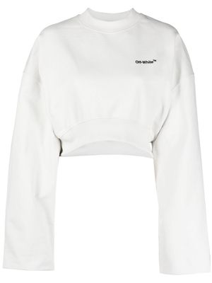 Off-White logo-embroidered cropped sweatshirt