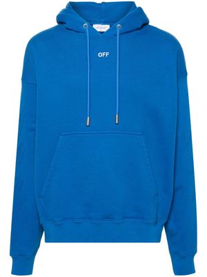 Off-White logo-embroidered hoodie - Blue