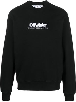 Off-White logo-embroidered long-sleeve sweatshirt - Black