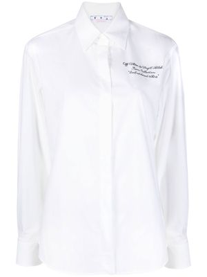 Off-White logo-embroidered shirt