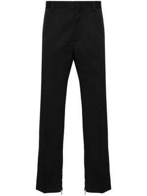 Off-White logo-embroidered slim-fit trousers - Black