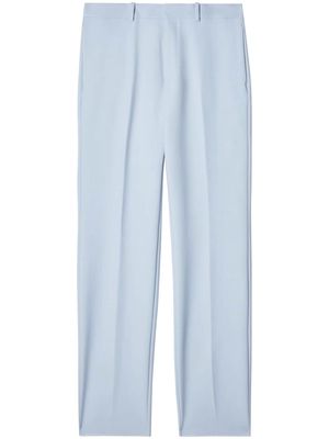Off-White logo-embroidered straight-leg trousers - Blue