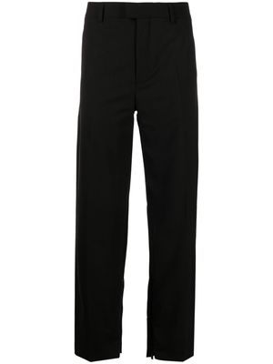 Off-White logo-embroidered tailored straight trousers - Black