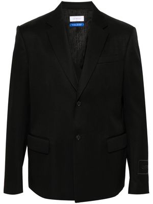 Off-White logo-embroidered wool blazer - 1000 BLACK NO COLOR