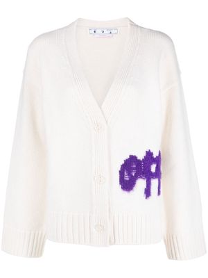 Off-White logo-intarsia knit cardigan