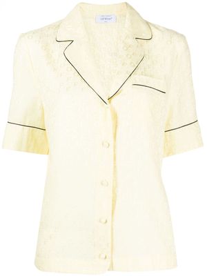 Off-White logo-jacquard bowling shirt - Yellow