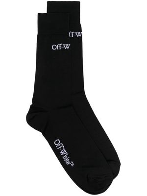 Off-White logo-jacquard cotton socks - Black