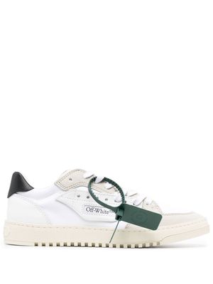 Off-White logo-patch lace-up sneakers - WHITE BLACK